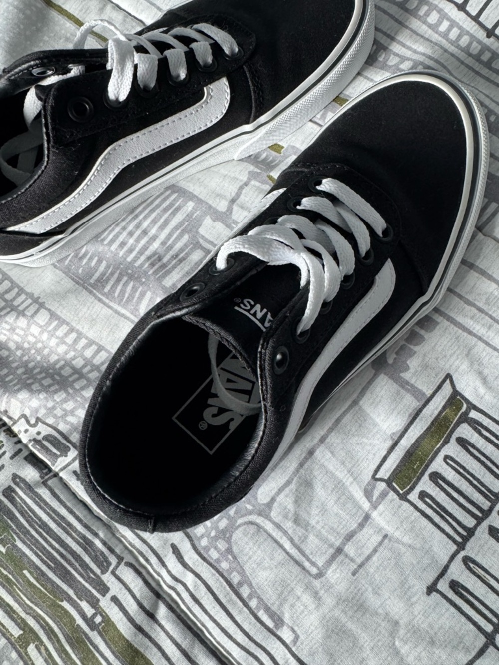 Vans Black and White Low-Top Athletic Sneakers